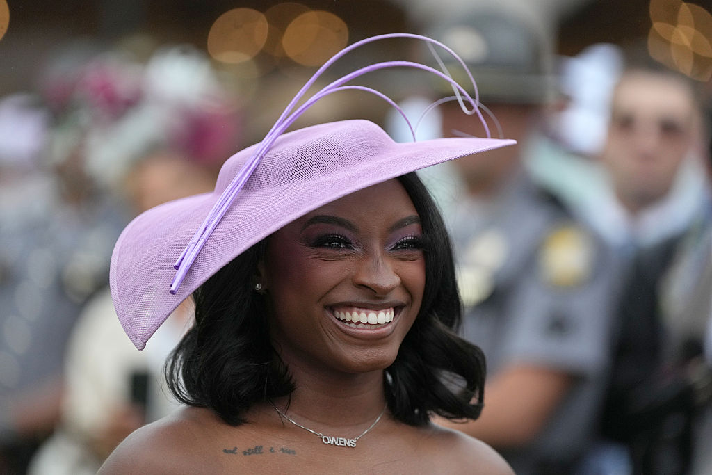 Simone Biles attends Kentucky Derby 151 at Churchill Downs on May 03, 2025 in Louisville, Kentucky. | Source: Getty Images