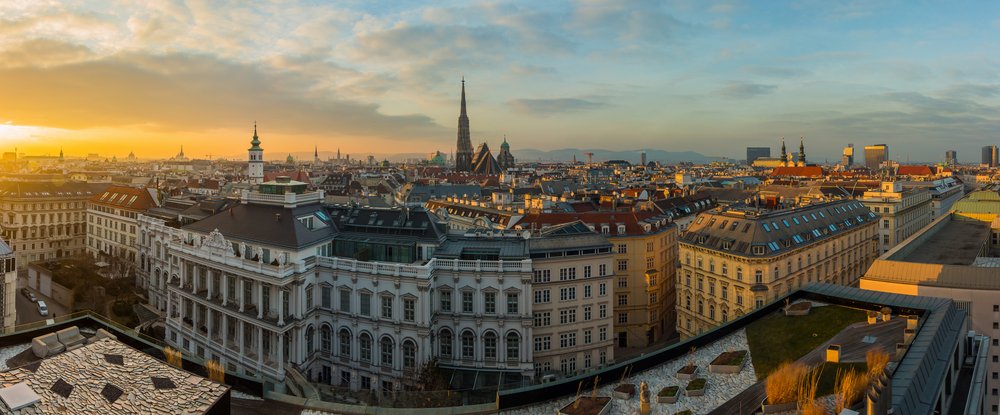 Panorama de la ciudad de Viena al atardecer.| Fuente: Shutterstock Panorama de la ciudad de Viena al atardecer.| Fuente: Shutterstock