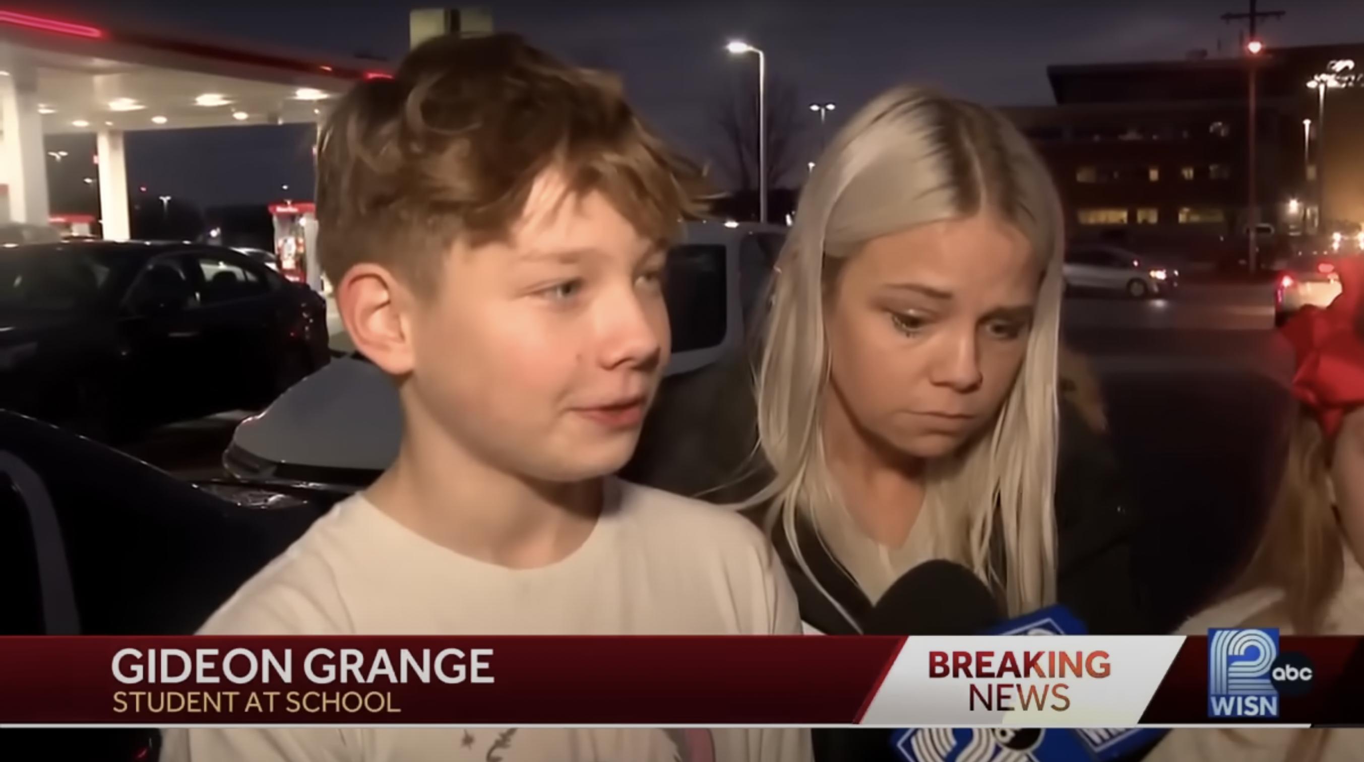 Gideon and Brit Grange during an interview on December 16, 2024, in Madison, Wisconsin. | Source: YouTube/WISN12News