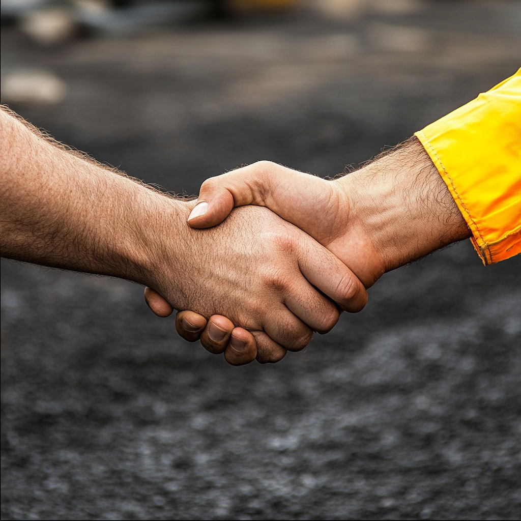 Two men shaking hands | Source: Midjourney