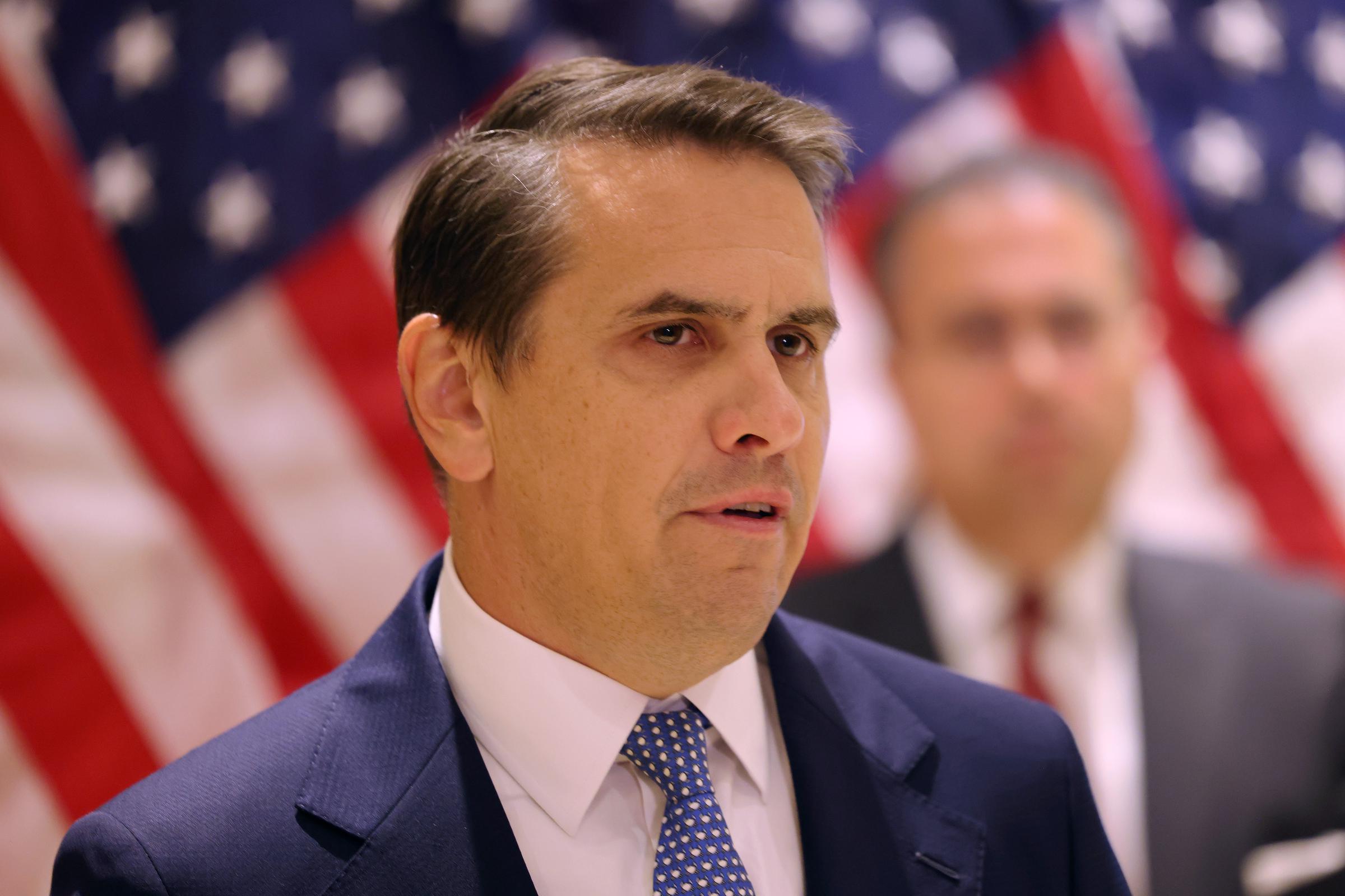 Todd Blanche speaks during a press conference at 40 Wall Street after a pre-trial hearing for Donald Trump on March 25, 2024, in New York City | Source: Getty Images