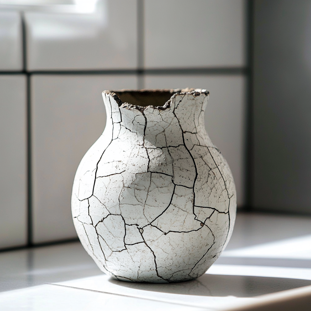 A chipped ceramic vase | Source: Midjourney