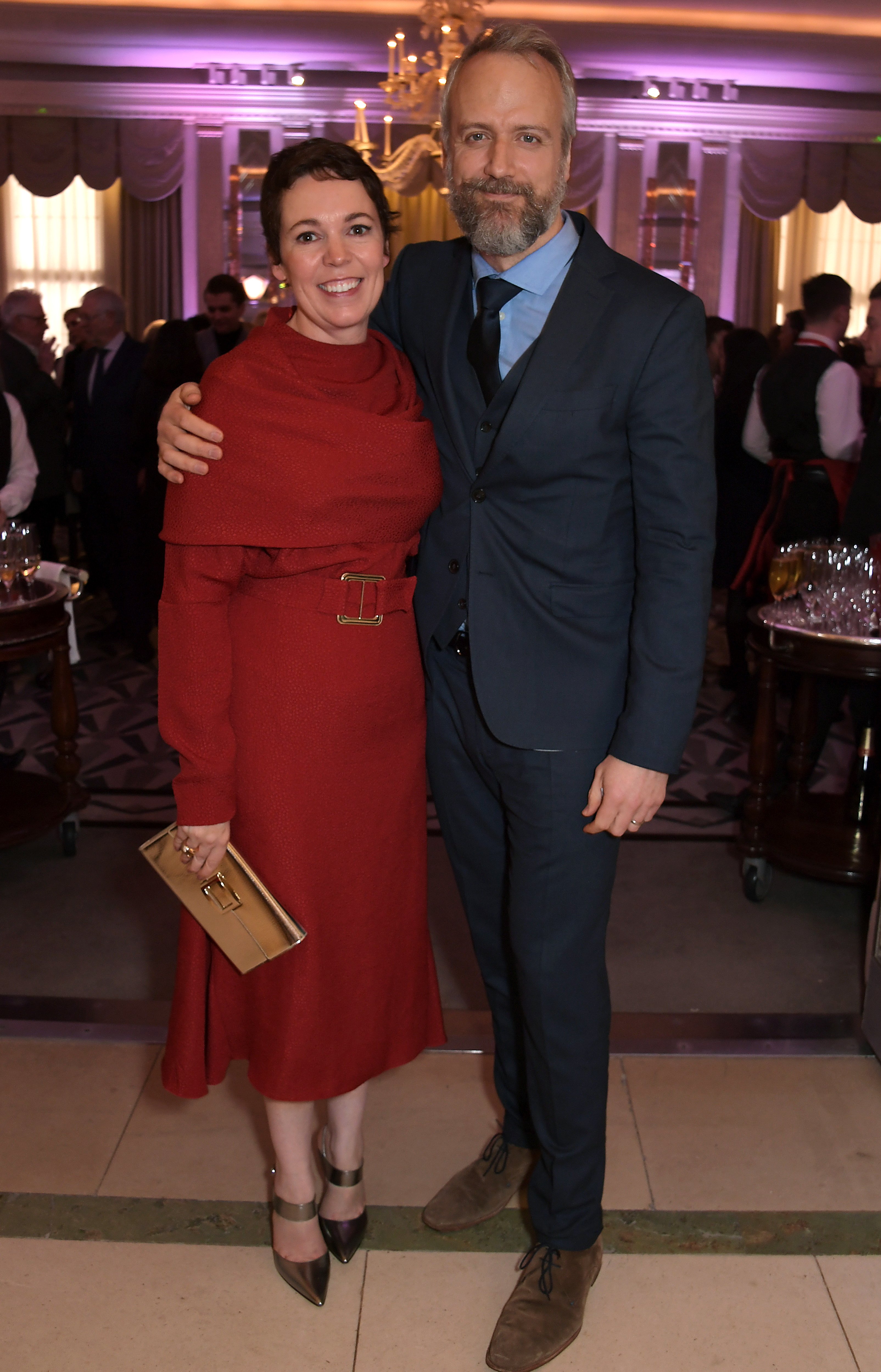 Ed Sinclair and his wife Olivia Colman at the 91st Academy awards Champagne Tea Reception in London, England, on January 8, 2019 | Source: Getty Images 