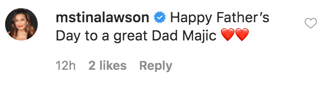 Tina Lawson commented on Cookie Johnson’s Father’s Day tribute to Magic Johnson | Source: Instagram.com/thecookiej