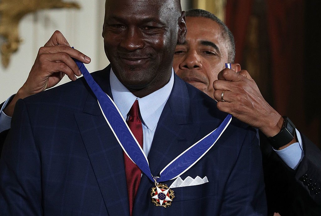 Jordan and Obama. Image Credit: Getty Images