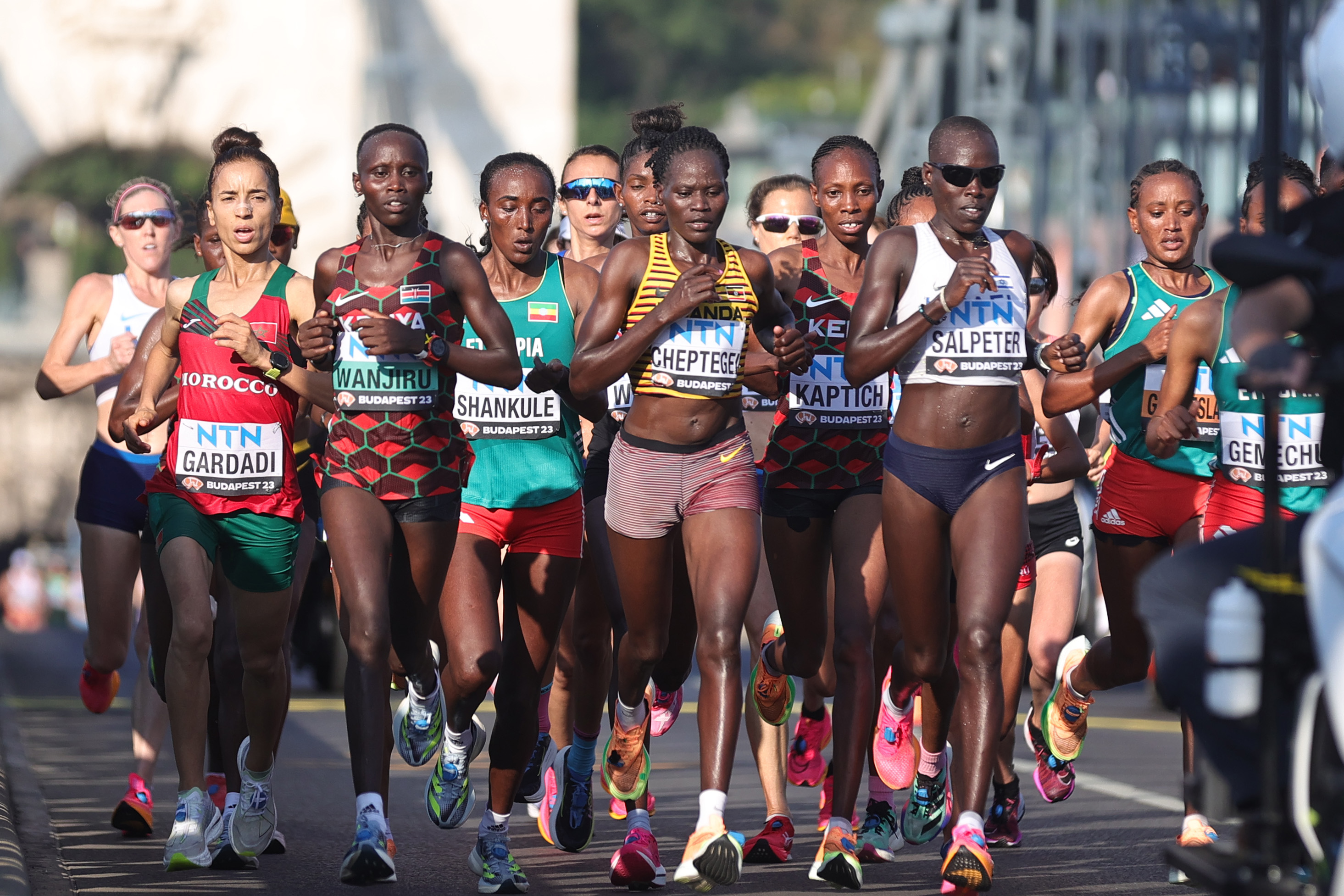 Rebecca Cheptegei competing with other runners during the World Athletics Championships Budapest 2023 in Budapest, Hungary on August 26, 2023 | Source: Getty Images