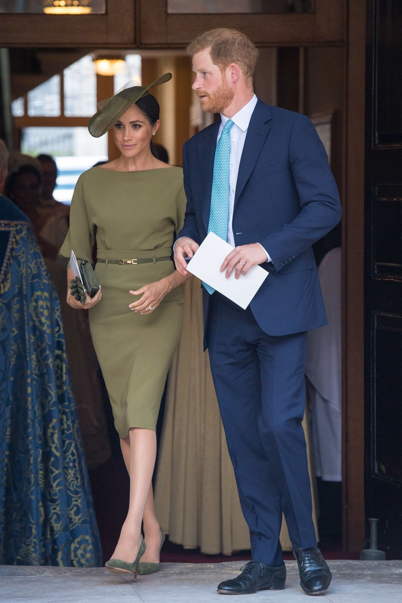 The Duke and Duchess of Sussex depart after attending the christening of Prince Louis at the Chapel Royal, St James's Palace  | Getty Images
