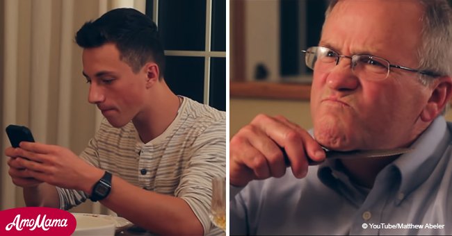 Father teaches his sons a lifelong lesson to not use phones during family dinner