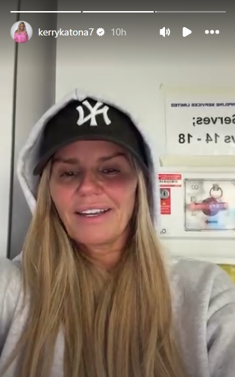 Kerry Katona appeared visibly drained as she addressed fans directly from her hospital corridor bed in a video shared to her Instagram story on January 30, 2026. | Source: Instagram/kerrykatona7