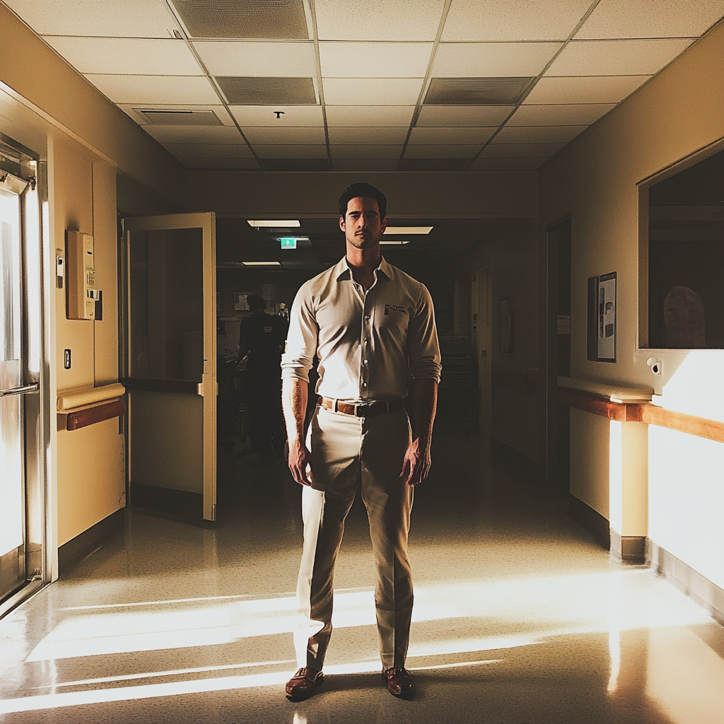 A man standing in a hospital | Source: Midjourney