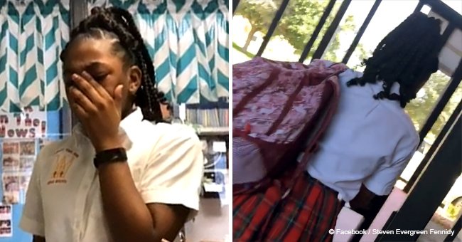 African-American girl brought to tears after being told to leave school because of her hair