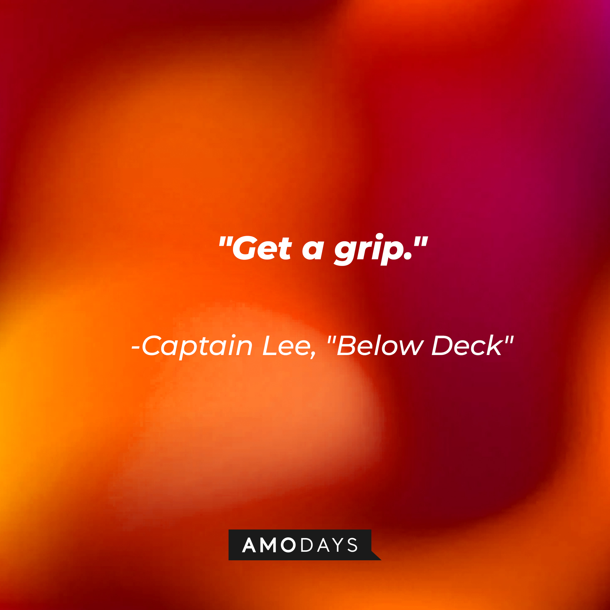 Captain Lee's quote from "Below Deck:" "Get a grip." | Source: AmoDays