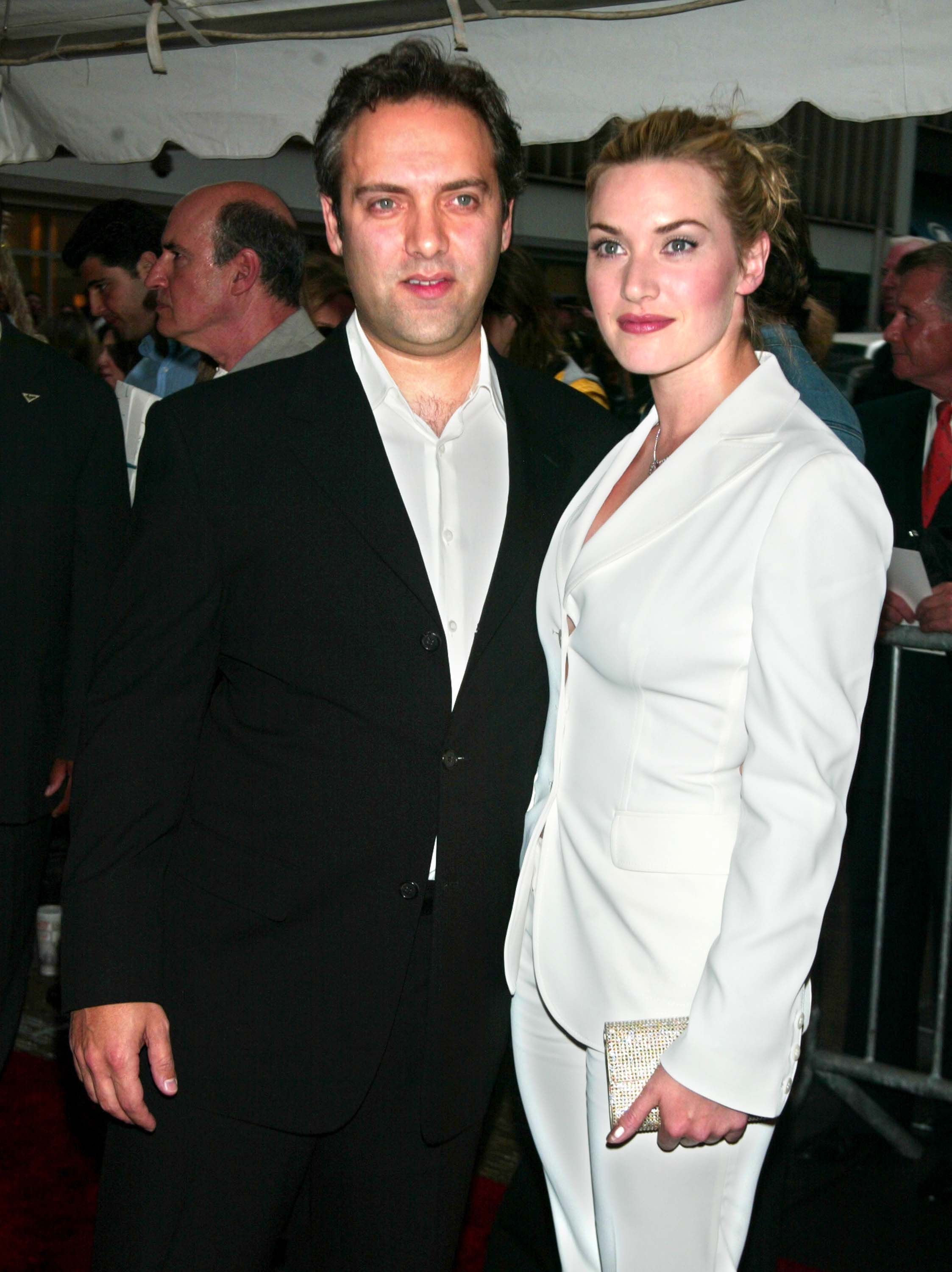 Sam Mendes and Kate Winslet at the "Road to Perdition" premiere in New York City | Source: Getty Images