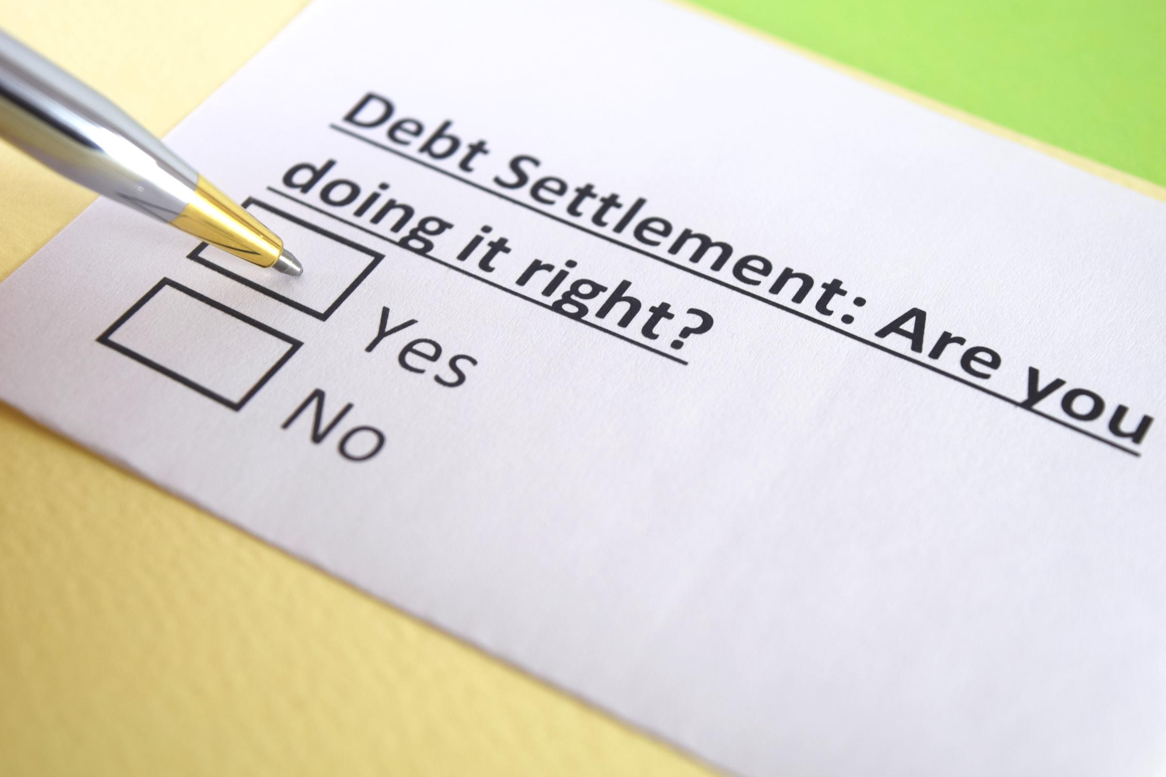 A questionnaire about debt settlement | Source: Shutterstock