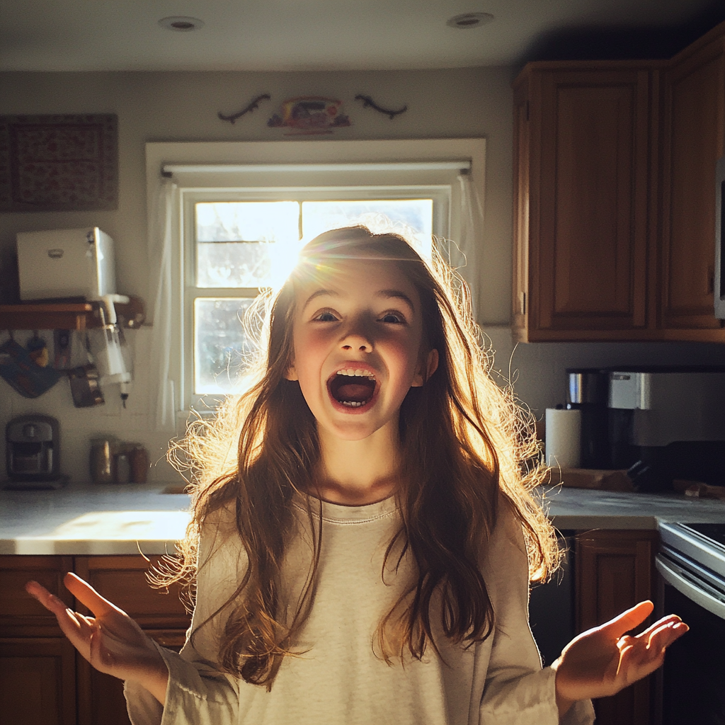 An excited little girl | Source: Midjourney