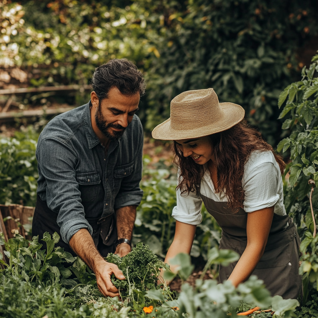 A couple gardening together | Source: Midjourney