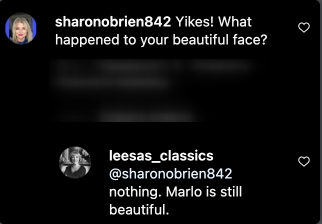 A fan's comment on Marlo Thomas' facial apperance | Source: Instagram.com/marlothomas