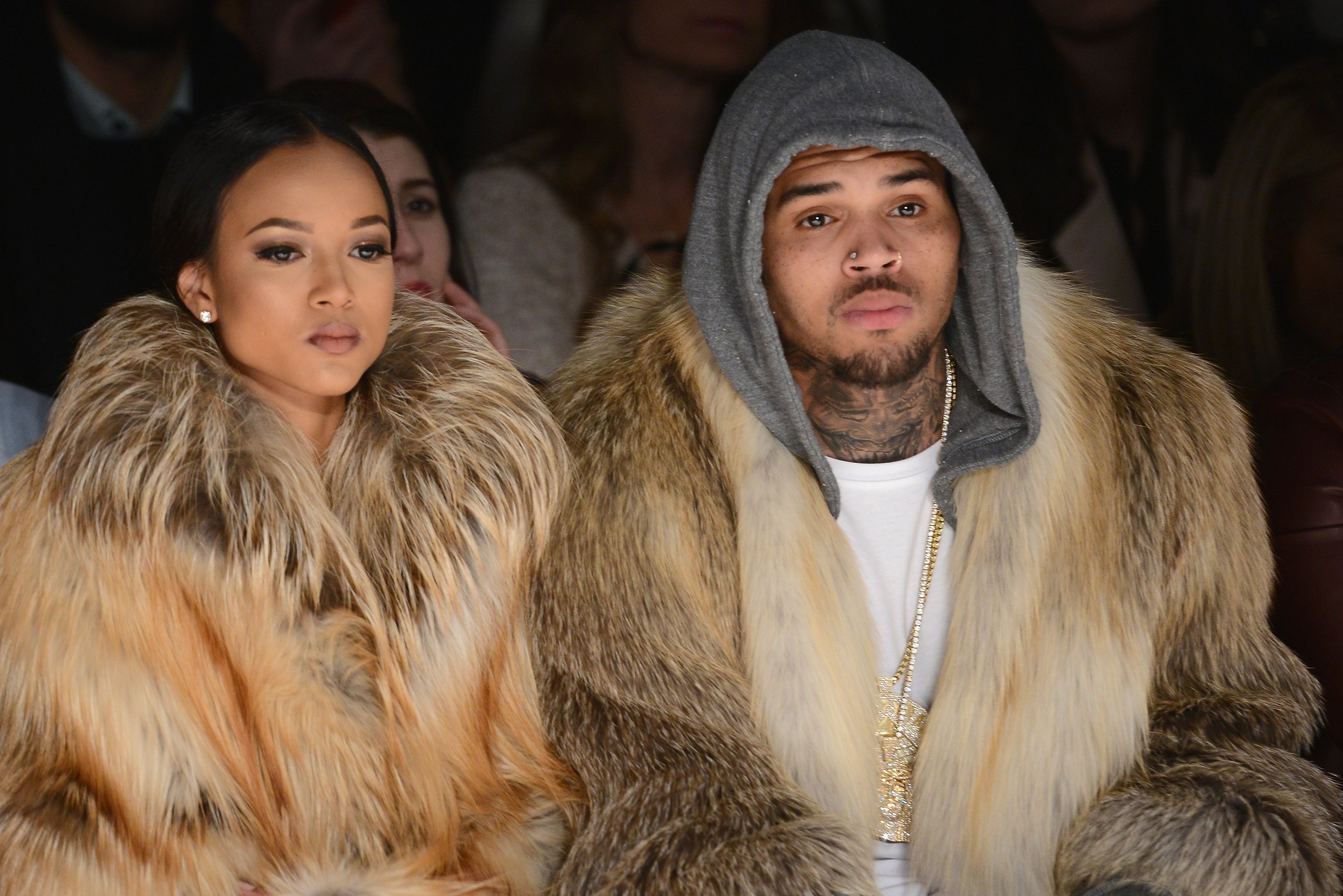  Karrueche Tran  and Chris Brown attends the Michael Costello fashion show during Mercedes-Benz Fashion Week Fall 2015 at The Salon at Lincoln Center on February 17, 2015 in New York City | Photo: GettyImages