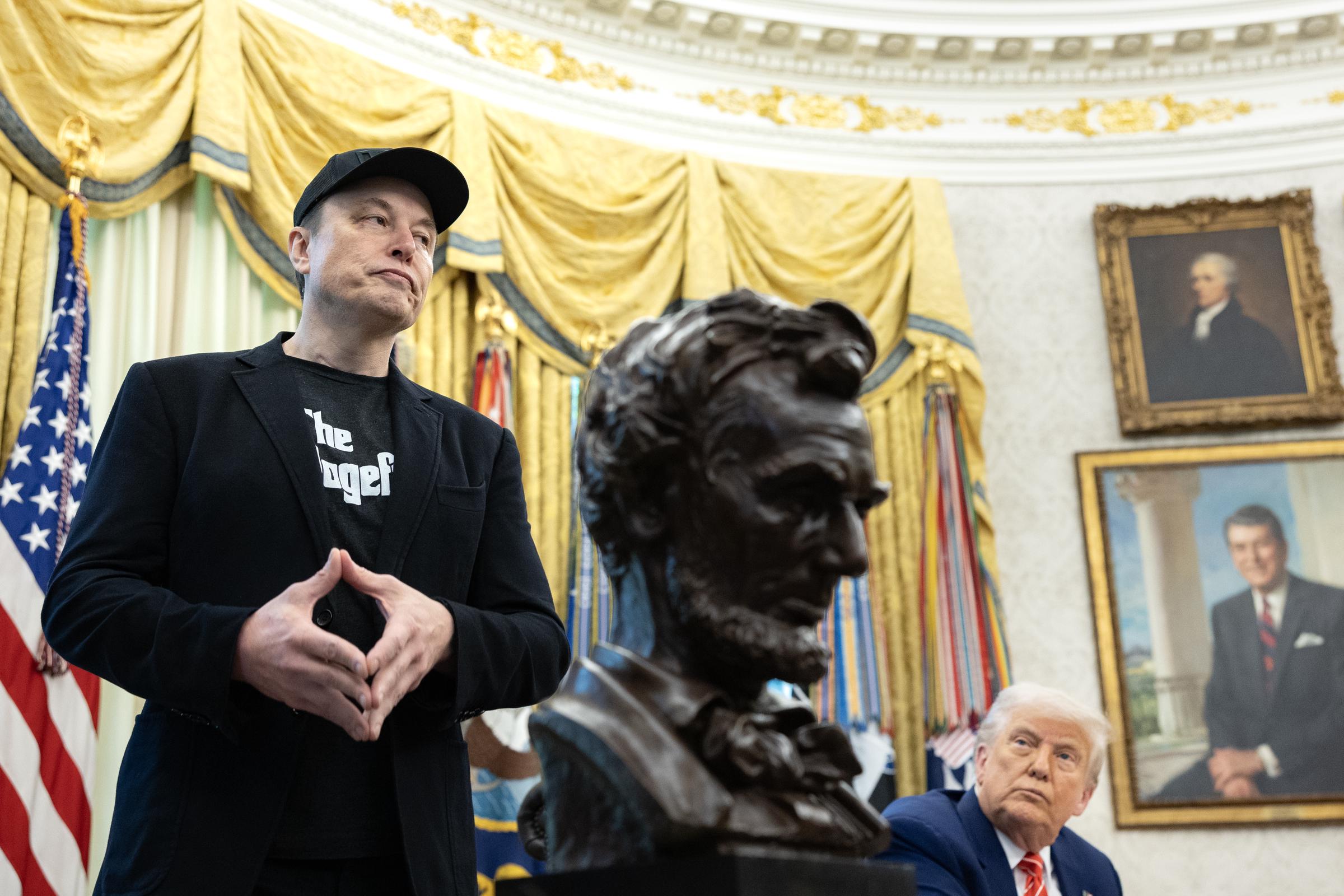 Elon Musk speaks during a news conference with President Trump on May 30, 2025, inside the Oval Office at the White House in Washington. | Source: Getty Images