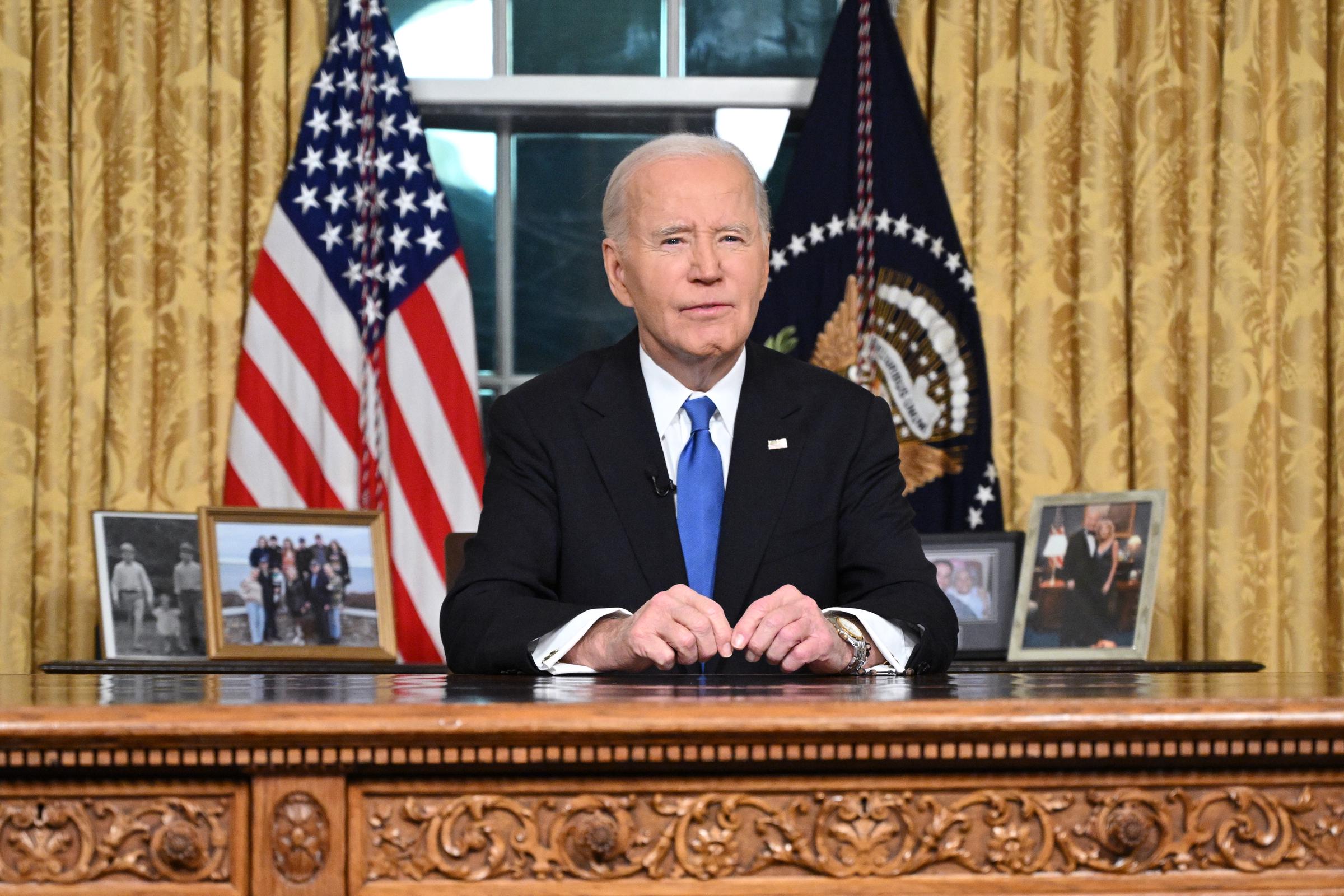 President Joe Biden delivering his farewell speech to the nation in Washington, DC on January 15, 2025. | Source: Getty Images