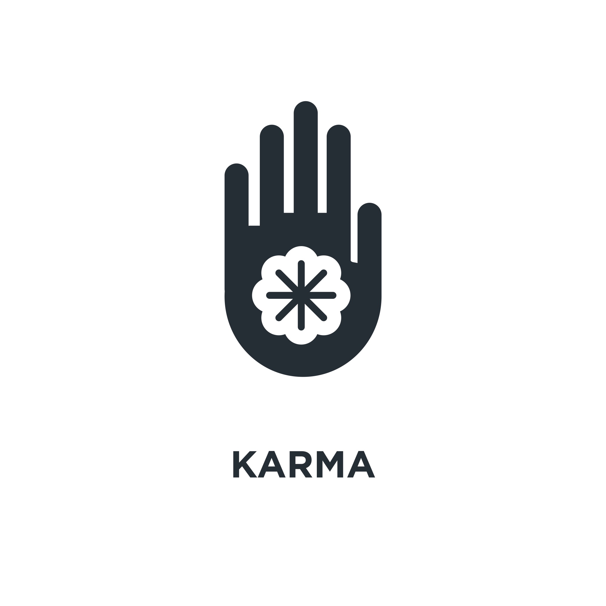A karma logo. | Source: Shutterstock