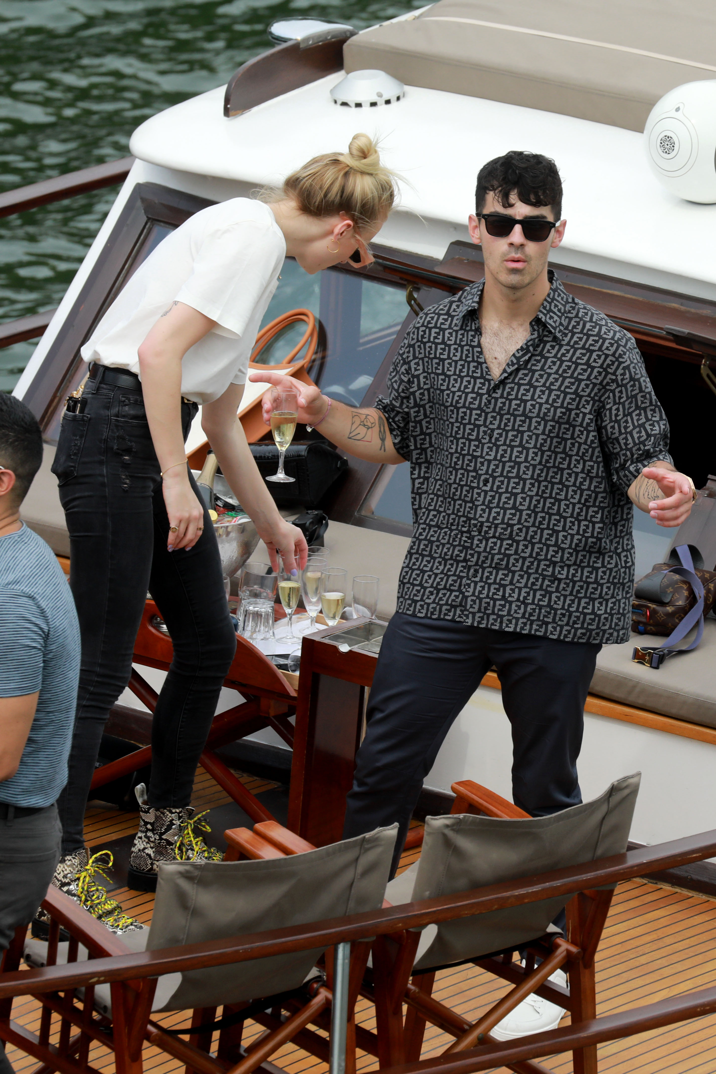 Sophie Turner and Joe Jonas are seen on the boat 'Shivas' on the river Seine on June 24, 2019, in Paris, France. | Source: Getty Images