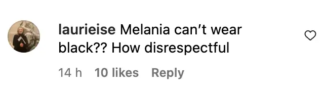 User comment about Melania Trump, dated November 28, 2023 | Source: Instagram/people
