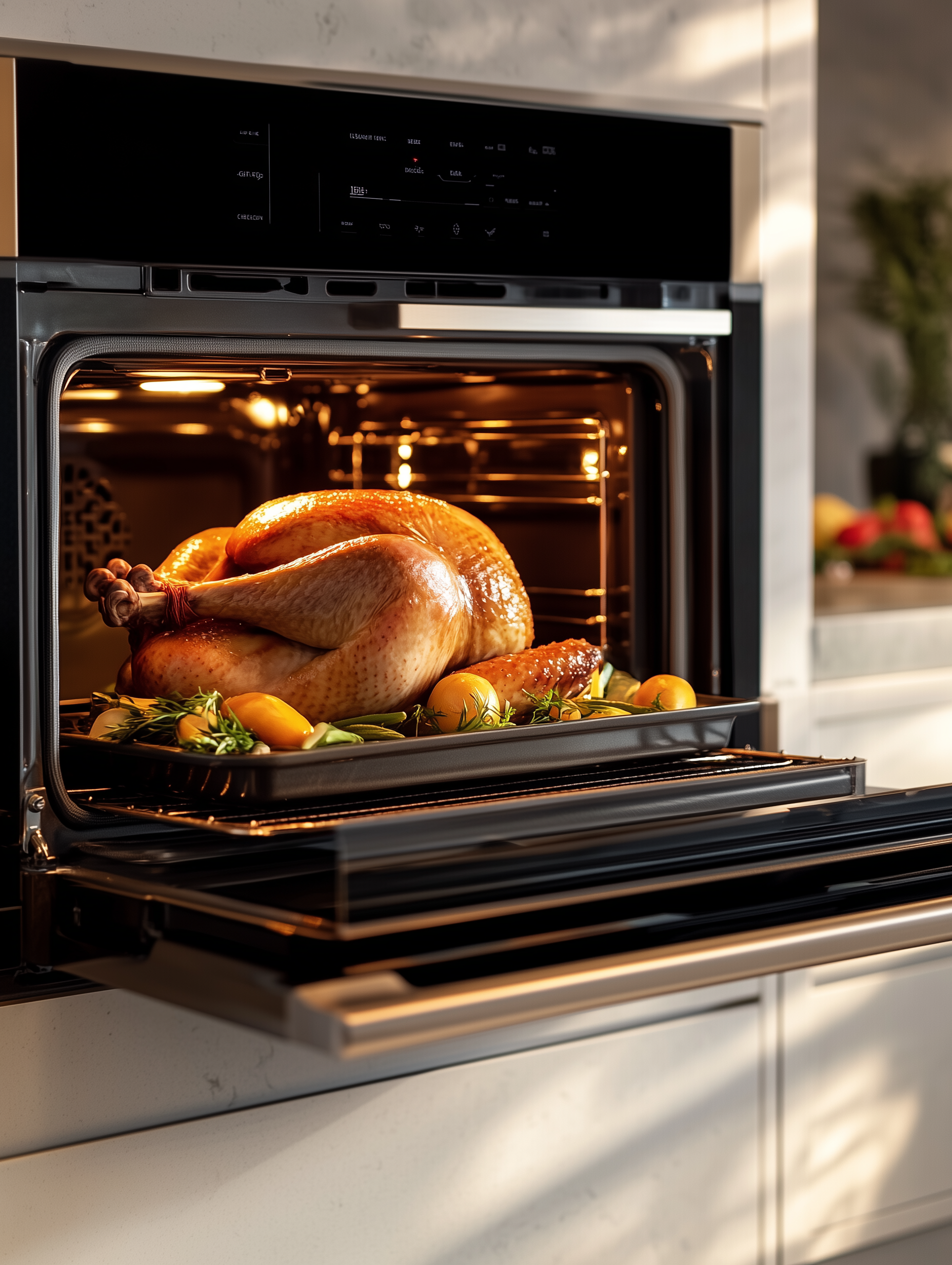 A roast turkey in an oven | Source: Midjourney