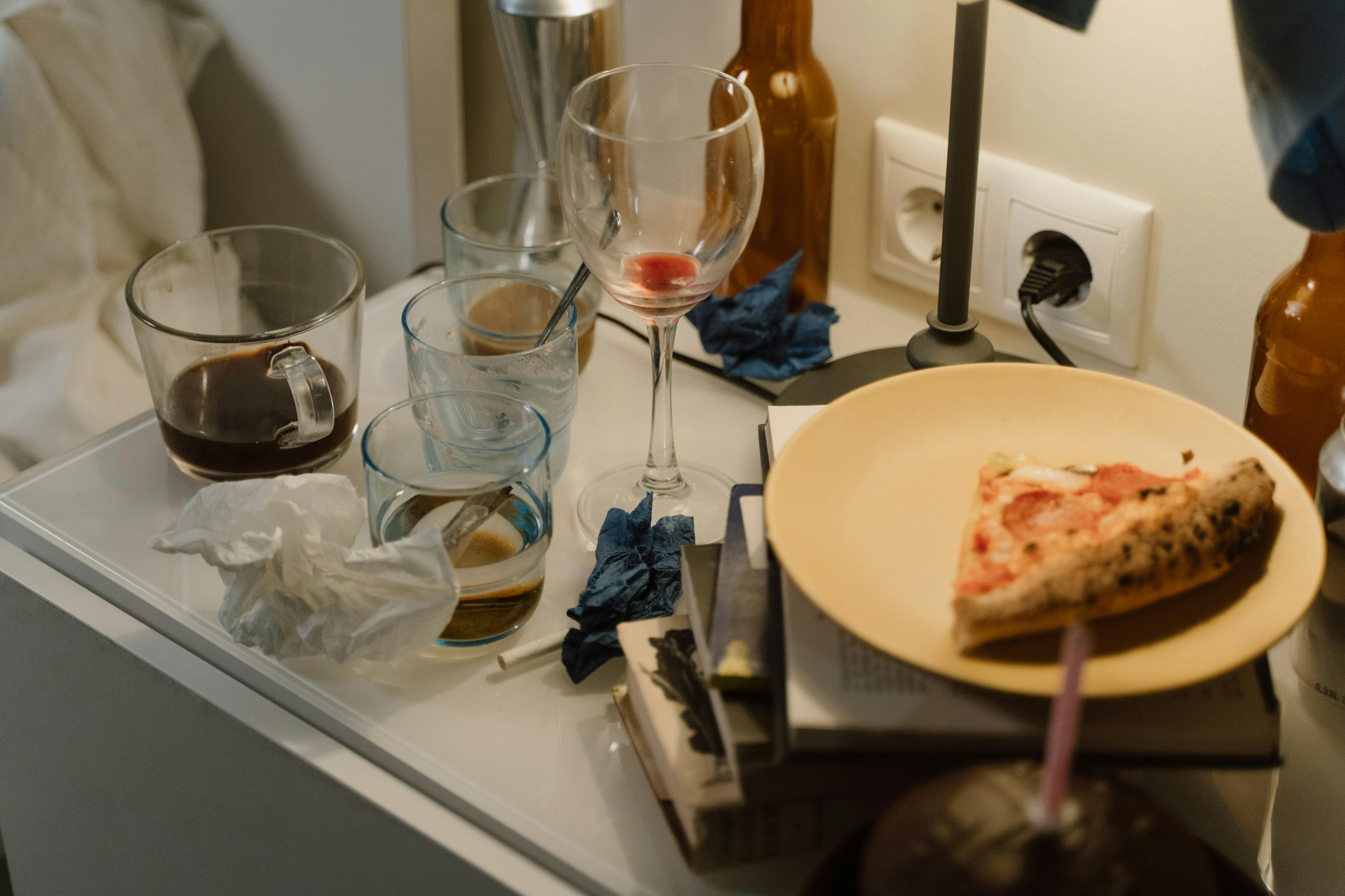 Dirty glasses and plates | Source: Pexels