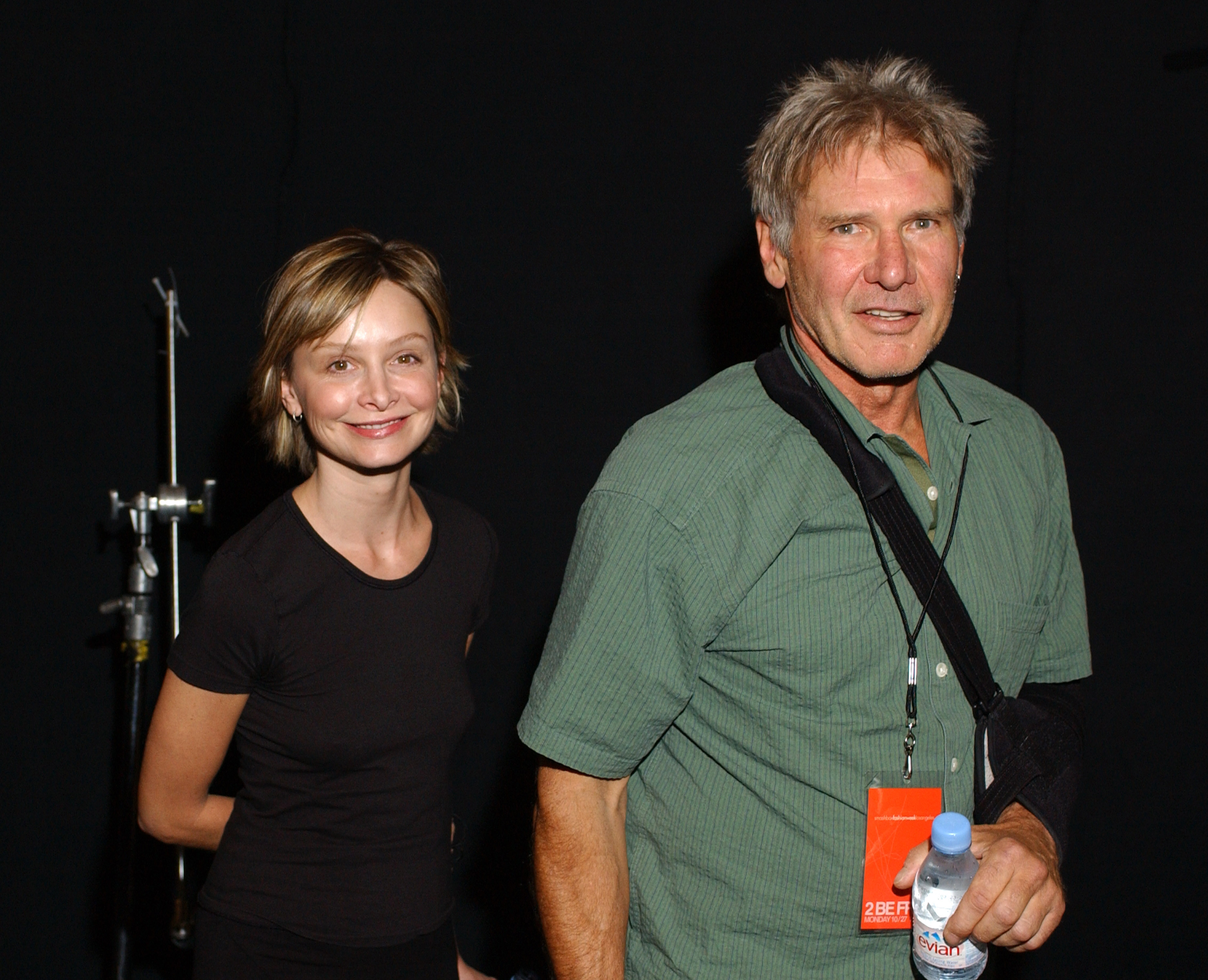 Harrison Ford and Calista Flockhart during Smashbox LA Fashion Week Spring 2004 in Culver City, California | Source: Getty Images