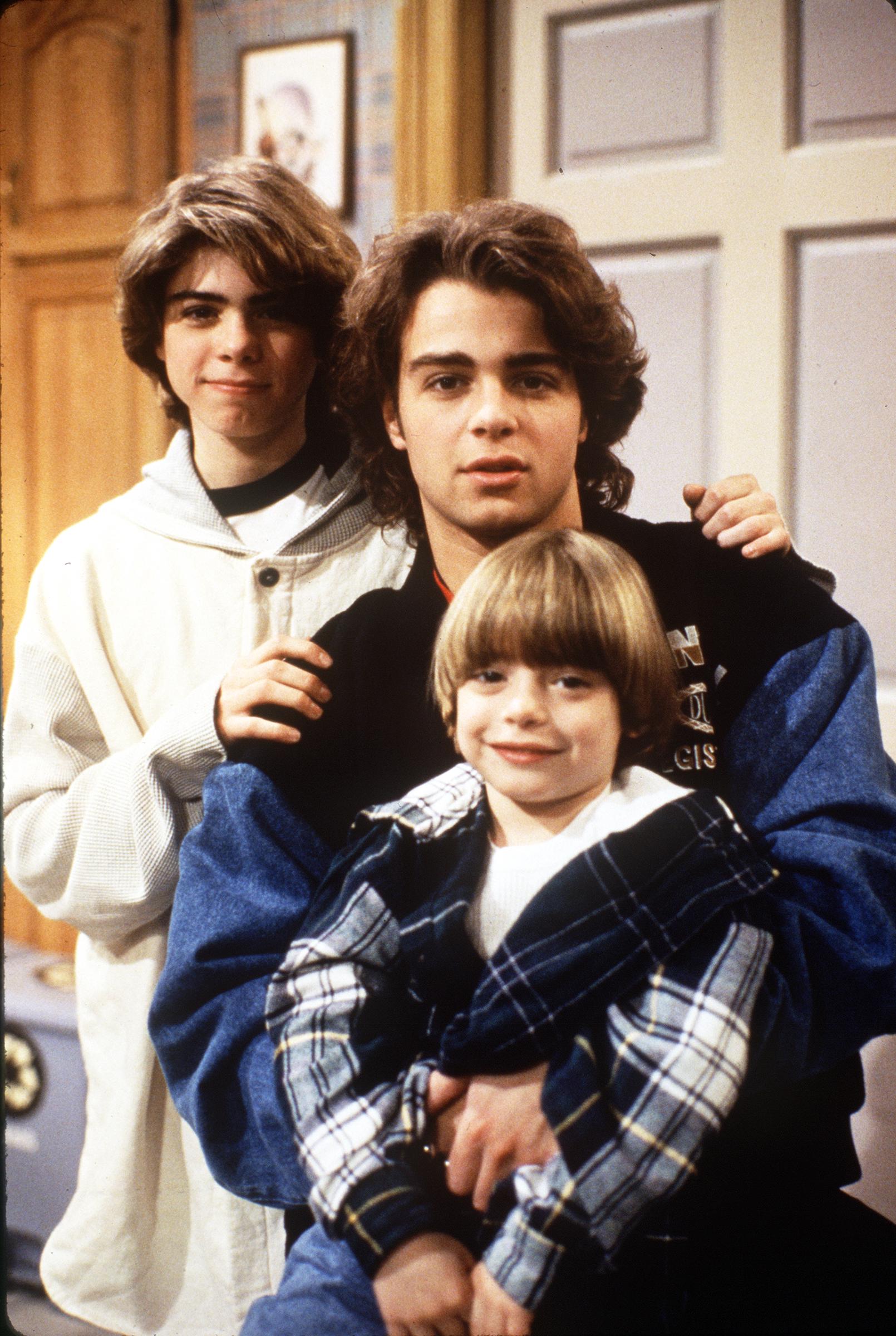 Matthew, Joey, and Andrew Lawrence on the set of "Blossom," 1994 | Source: Getty Images