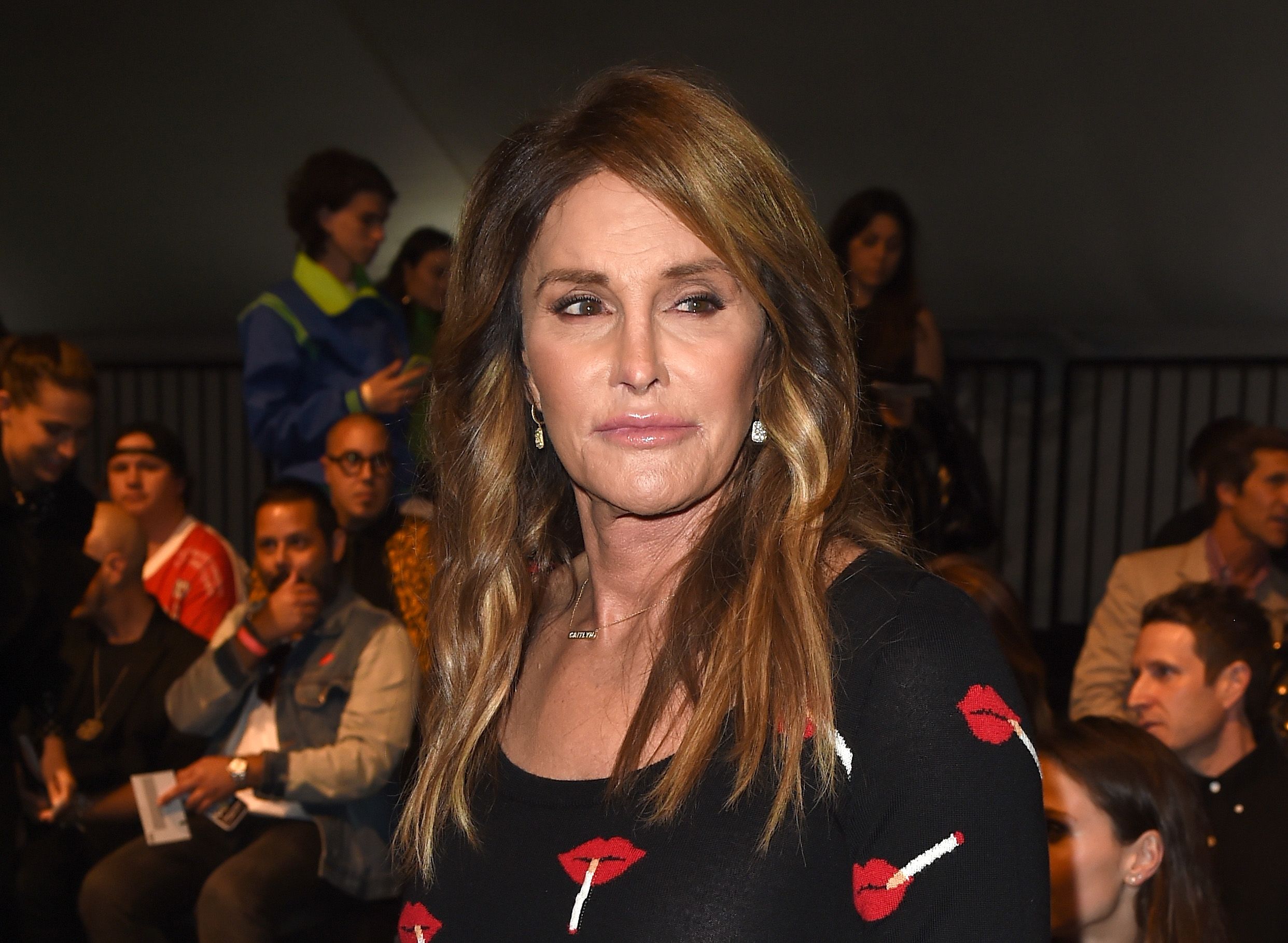 Caitlyn Jenner at the Moschino Spring/Summer 17 Menswear and Women's Resort Collection in 2016, in Los Angeles | Source: Getty Images