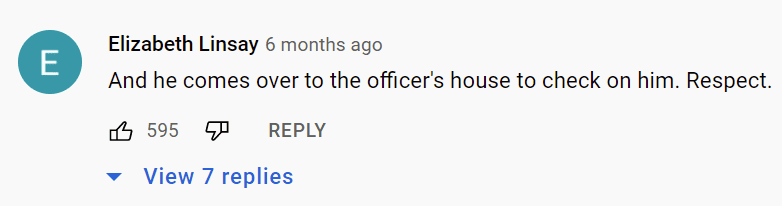 A user's comment on video of a man who helped save a cop after bad history with the Police. | Photo: Youtube/CBS EveningNews