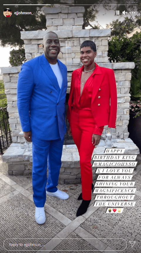 Magic Johnson and his son, EJ posing together for a picture | Photo: Instagram/ejjohnson_