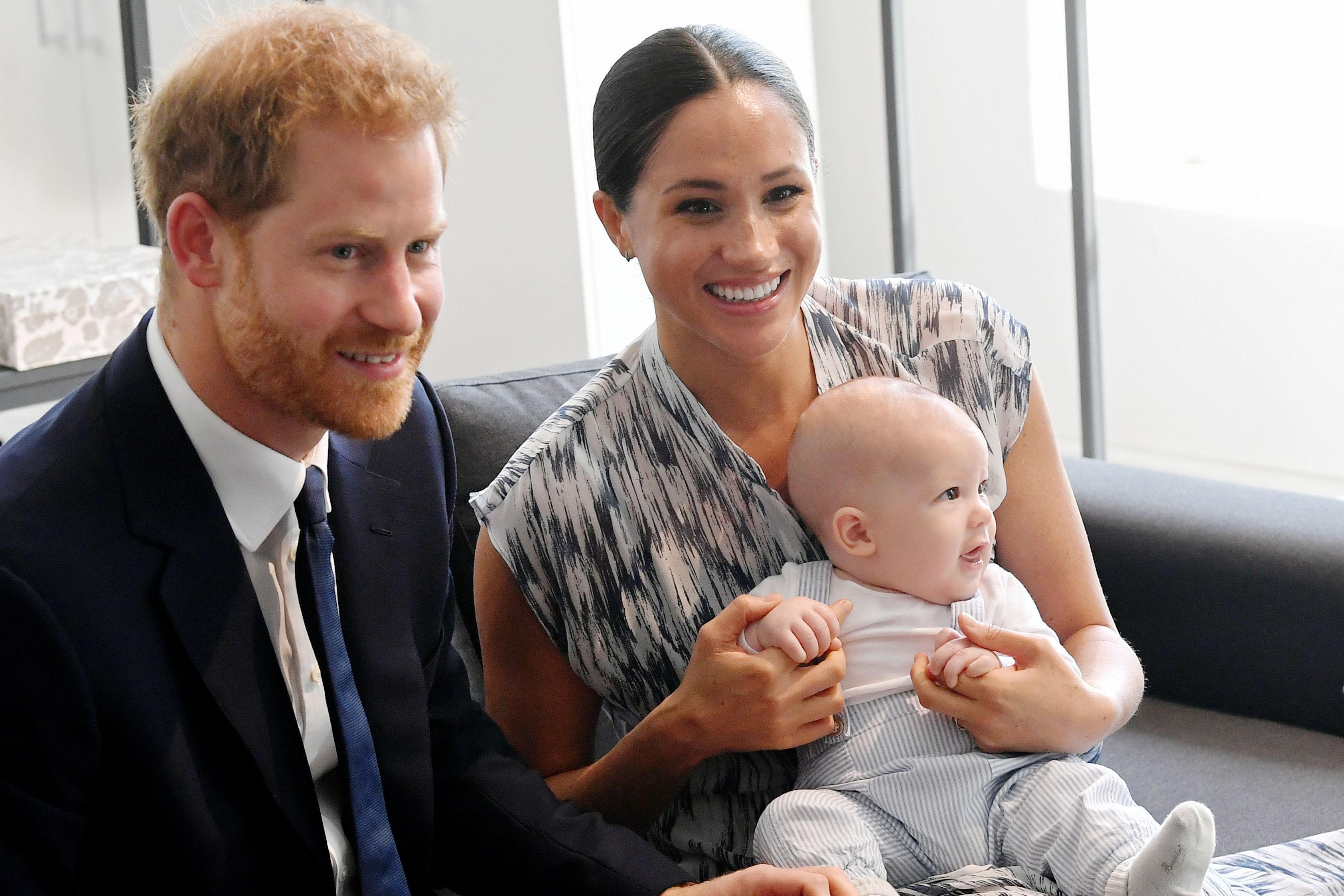 Prince Harry, Meghan Markle, and Archie Mountbatten-Windsor at the Desmond & Leah Tutu Legacy Foundation during their royal tour of South Africa on September 25, 2019. | Photo: Getty Images