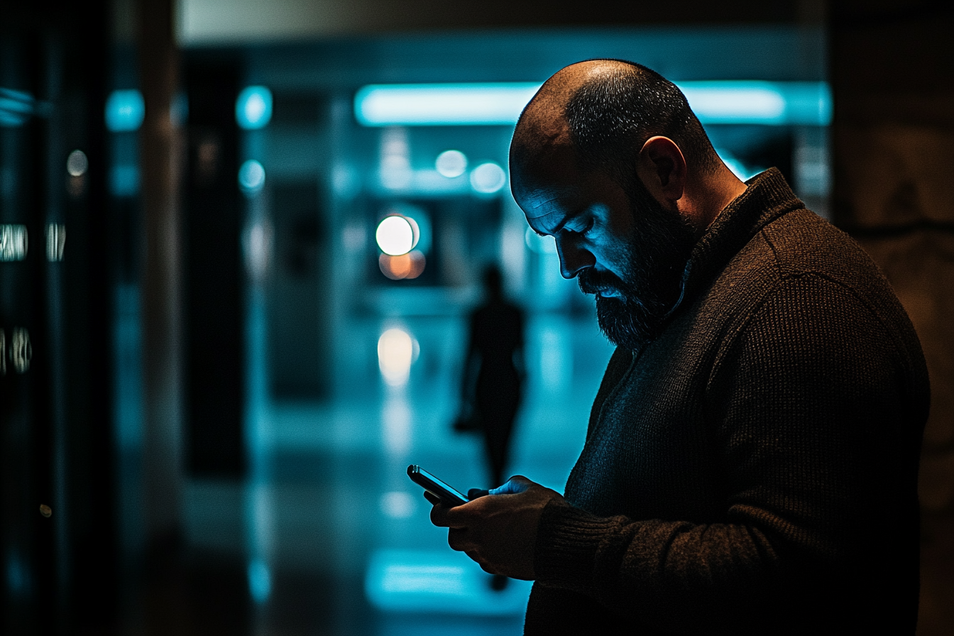 A man using his phone | Source: Midjourney