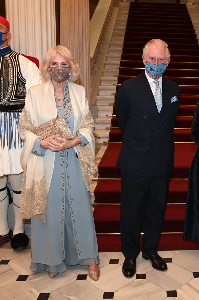 Prince Charles, Prince of Wales and Camilla, Duchess of Cornwall attend a dinner and reception hosted by Her Excellency the President of the Hellenic Republic, Mrs. Katerina N Sakellaropoulou at the Presidential Mansion on March 24, 2021 | Getty Images