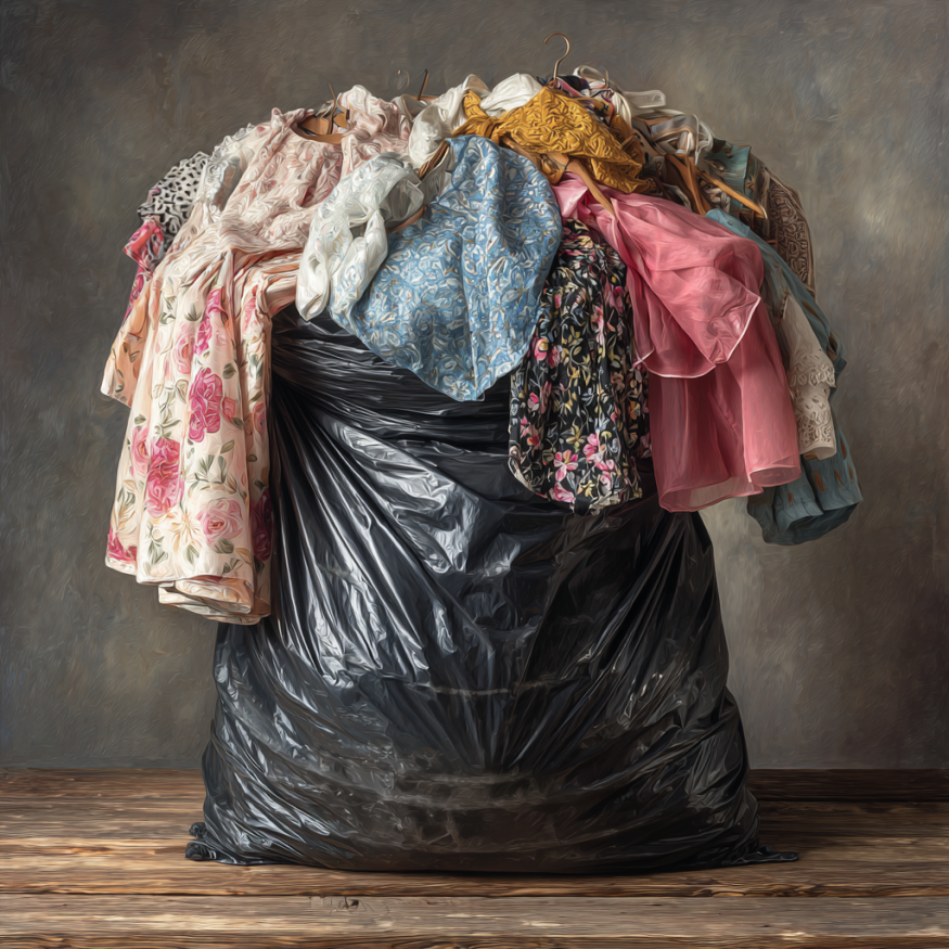 A black bag full of dresses | Source: Midjourney