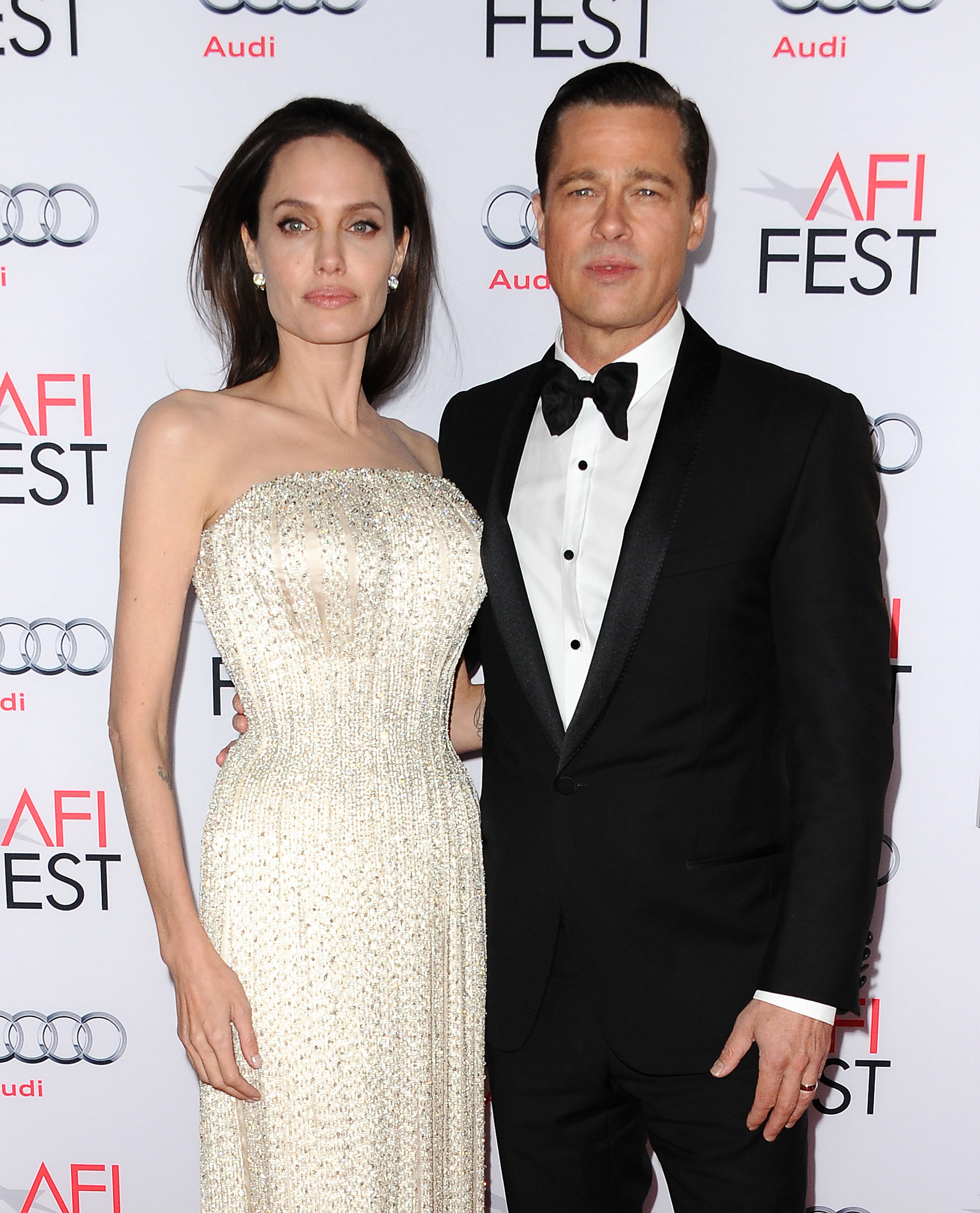 Angelina Jolie and Brad Pitt attend the "By the Sea" premiere on November 5, 2015 | Source: Getty Images