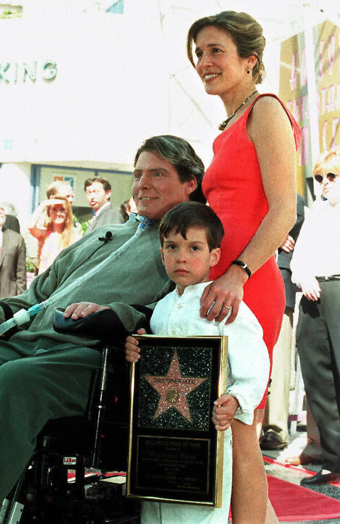 Christopher Reeve with Dana Reeve and Will Reeve after being honored with a star on the Hollywood Walk of Fame on 15 April, 1997, in Los Angeles, California. | Source: Getty Images