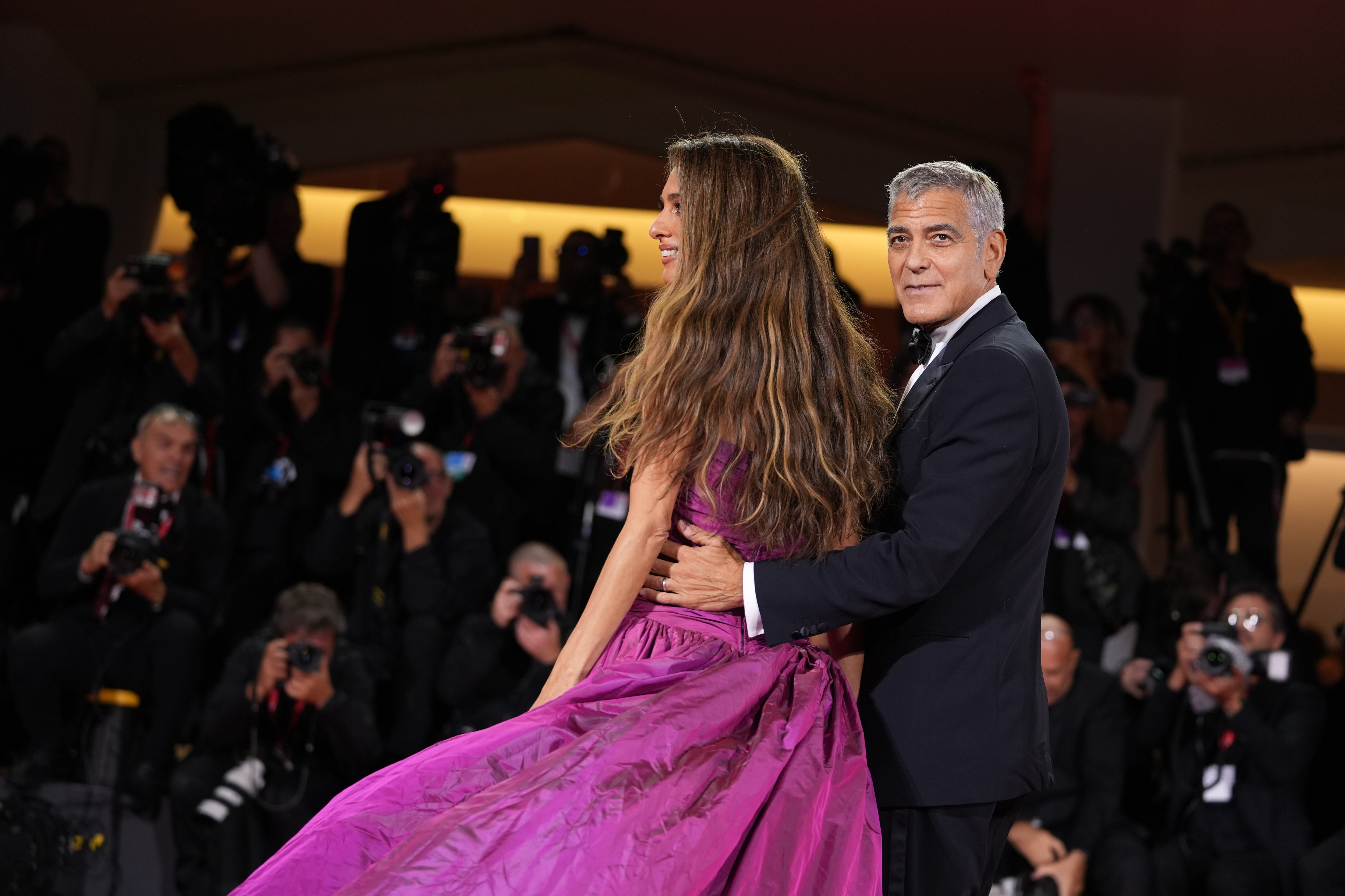 Amal and George Clooney attend the red carpet of the movie "Jay Kelly" during the 82nd Venice Film Festival in Italy on August 28, 2025 | Source: Getty Images