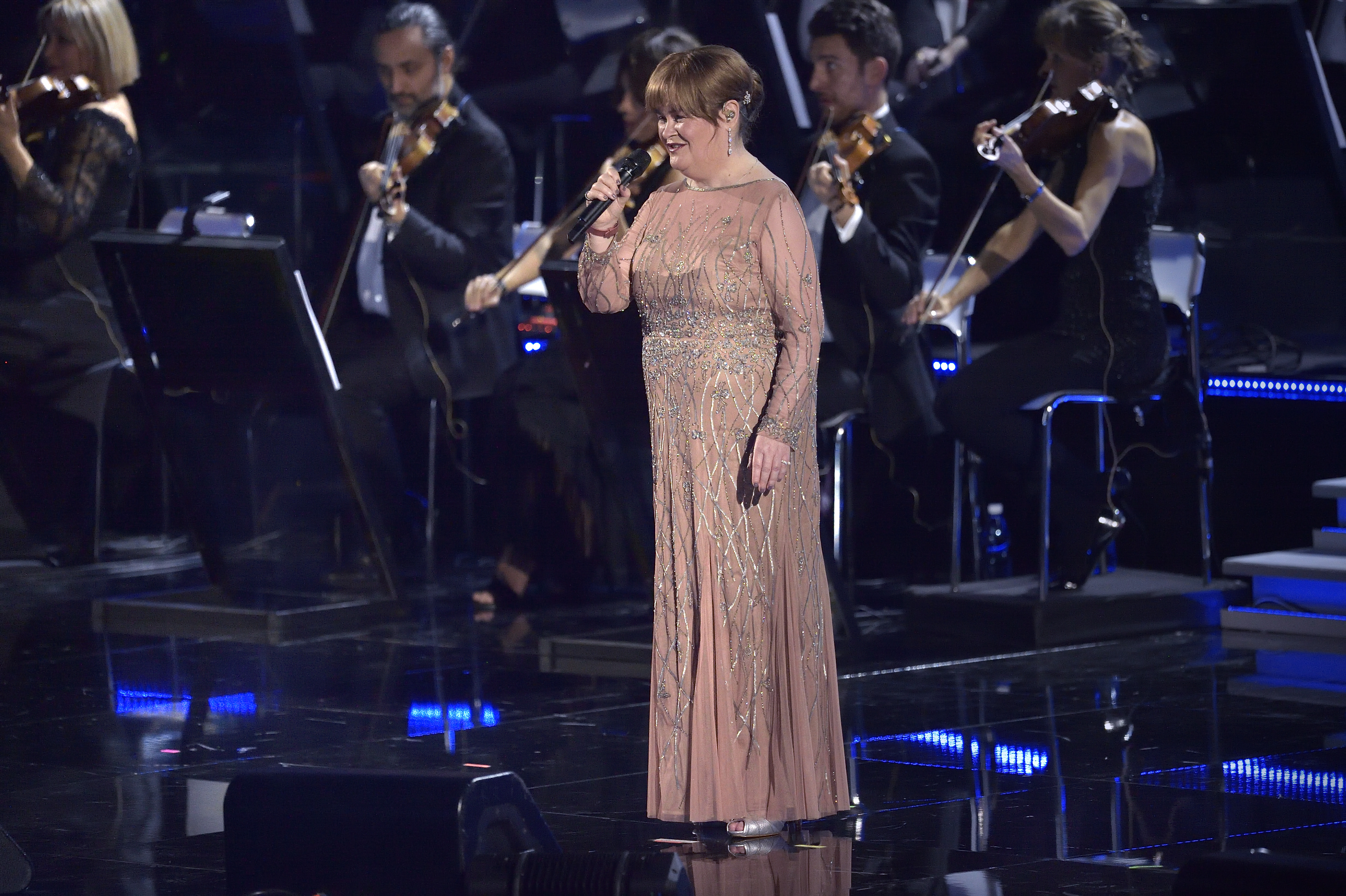 Susan Boyle performs during the annual Christmas concert in Vatican City on December 14, 2019 | Source: Getty Images