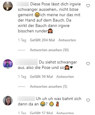 Screenshot der Kommentare unter dem besagten Bild | Quelle: Instagram / sarah.harrison.official