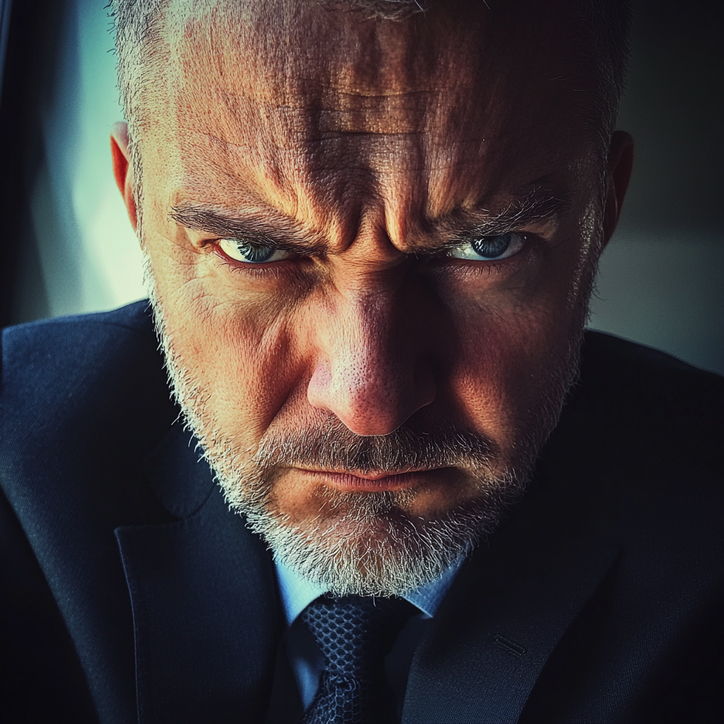 An angry man in a suit | Source: Midjourney