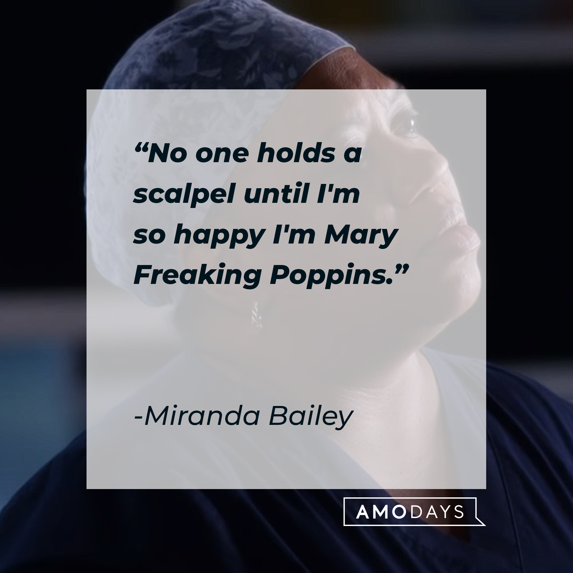 Miranda Bailey's quote: "No one holds a scalpel until I'm so happy I'm Mary Freaking Poppins." | Source: youtube.com/ABCNetwork