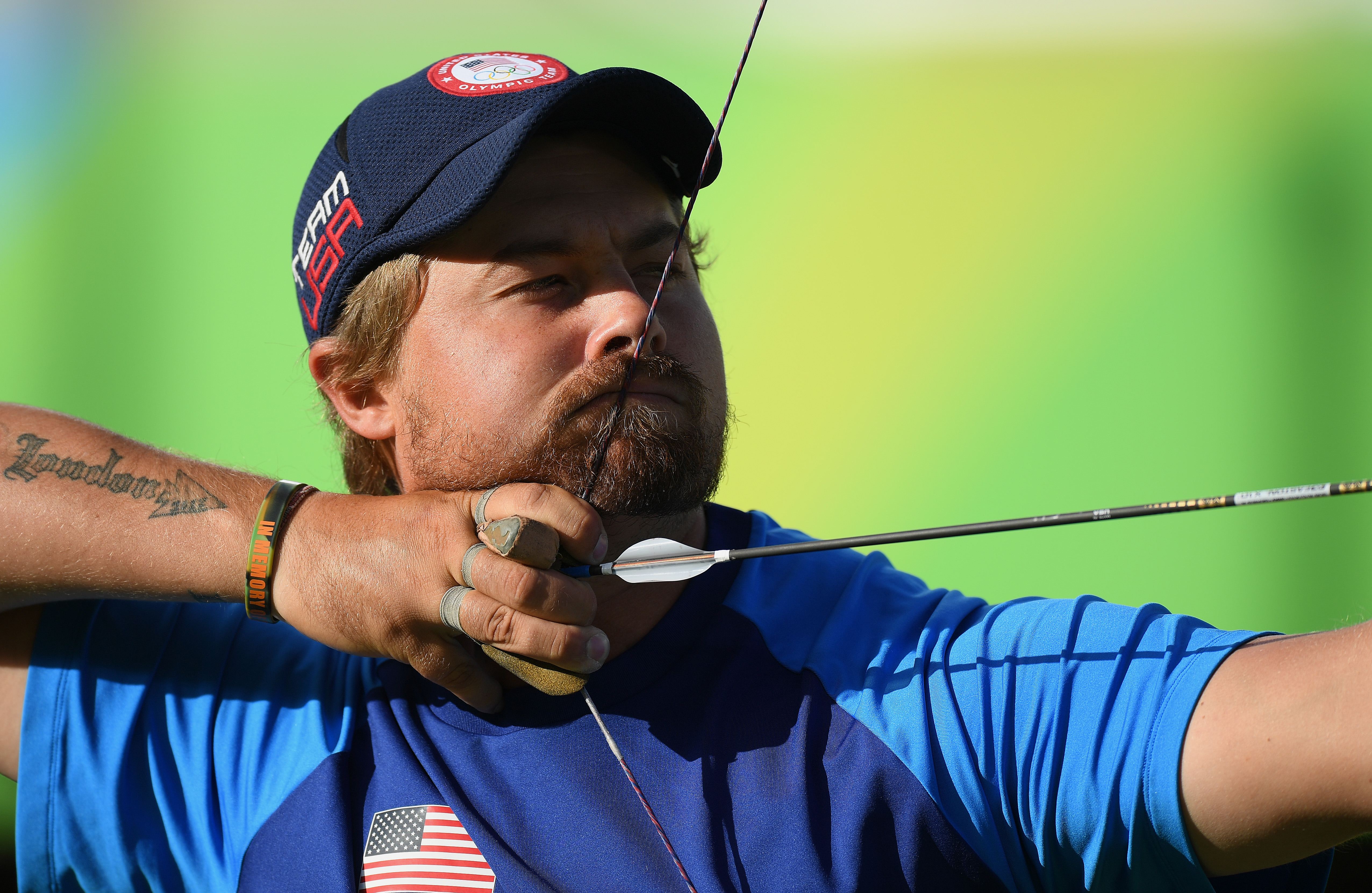 Brady Ellison of the United States competes in the Men's Individual Quarterfinal on Day 7 of the Rio 2016 Olympic Games at the Sambodromo on August 12, 2016 in Rio de Janeiro, Brazil | Source: Getty Images