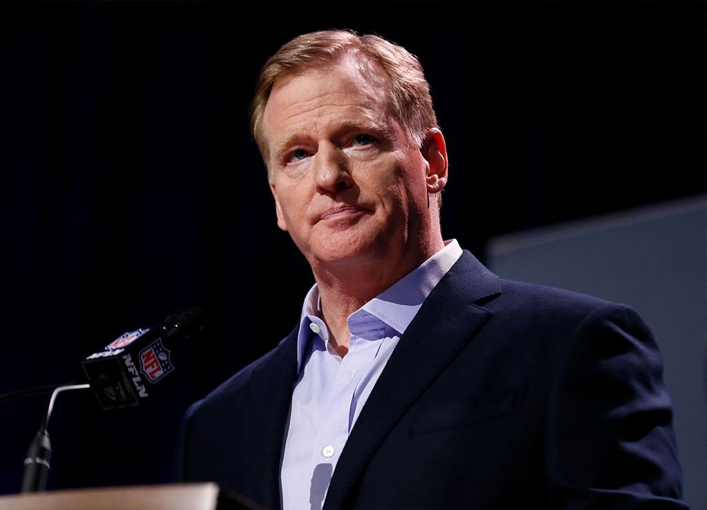 NFL Commissioner Roger Goodell speaking at a press conference during the Super Bowl LIII Week at he Georgia World Congress Center in Atlanta, Georgia | Photo: Mike Zarrilli/Getty Images