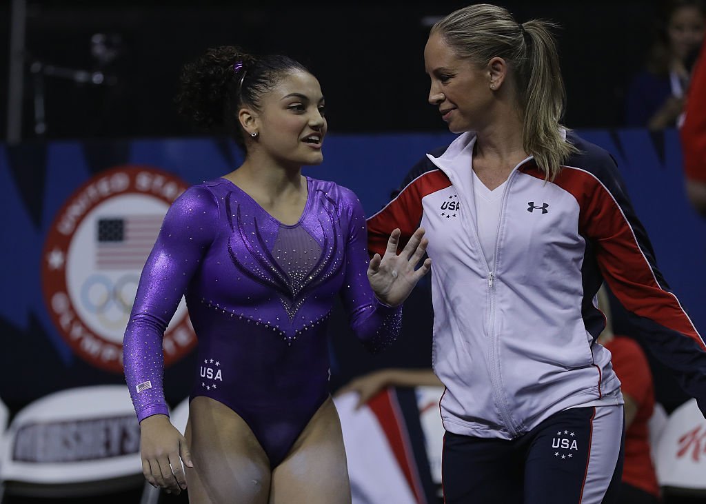 Lauren Hernandez and Maggie Haney at the 2016 US Olympic Women's Gymnastics Team Trials on July 8, 2016 | Photo: Getty Image