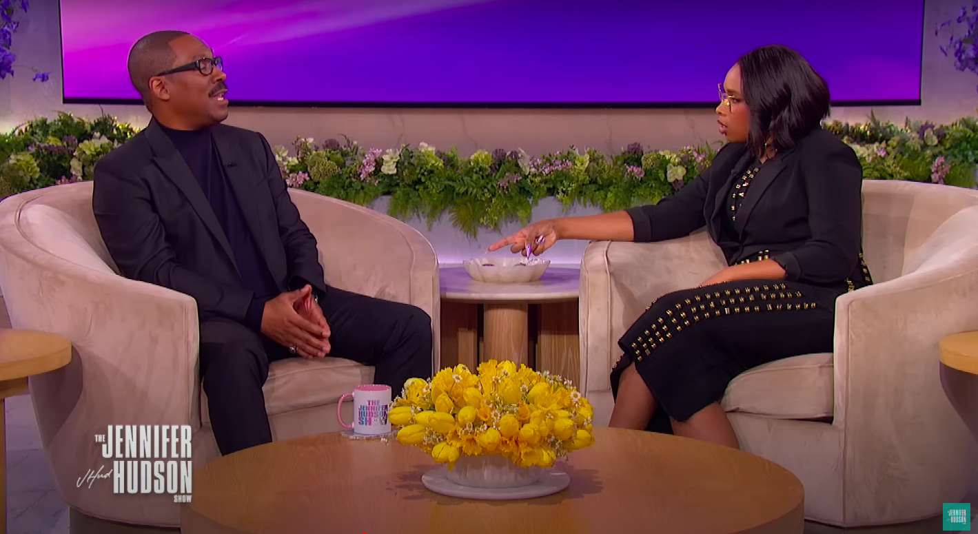Eddie Murphy revealing his son, Eric Murphy, tied the knot with Martin Lawrence's daughter, Jasmin Murphy, to Jennifer Hudson on her show, posted on May 29, 2025. | Source: YouTube/Jennifer Hudson Show