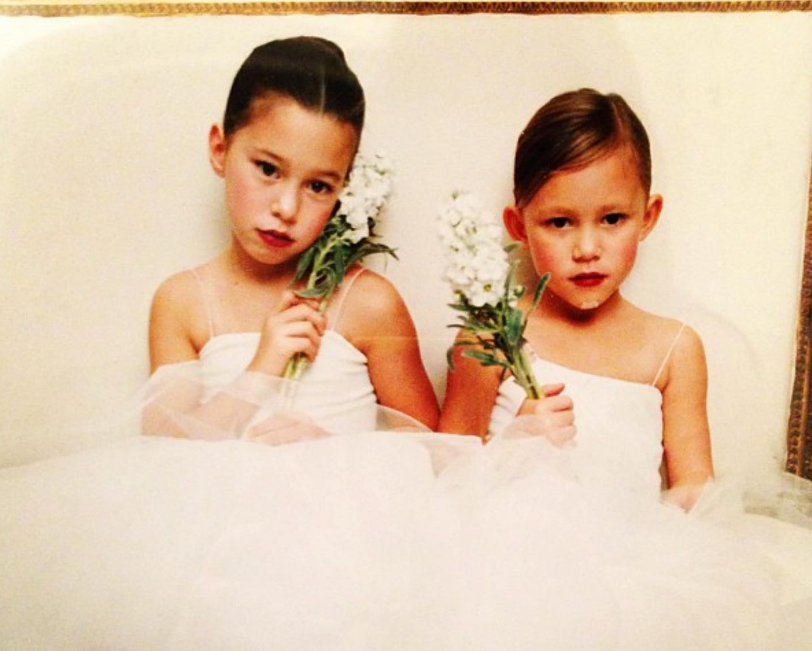 Vera Wang ensured she always had her daughters' permission before sharing photos of them on her personal social media platform. In this photo, Cecilia Becker and Josephine Becker posed together while wearing pieces from their mother's bridal collection, which was uploaded on May 14, 2023. | Source: Instagram/verawang